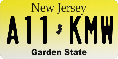 NJ license plate A11KMW