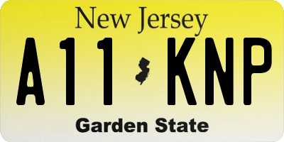 NJ license plate A11KNP