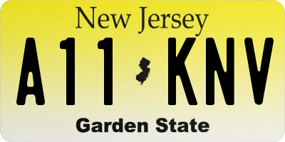 NJ license plate A11KNV