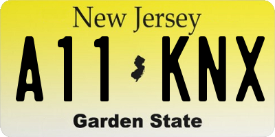 NJ license plate A11KNX