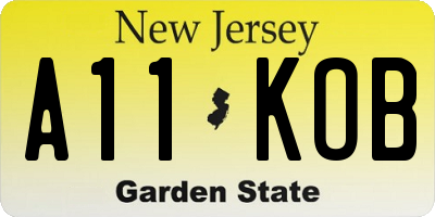 NJ license plate A11KOB