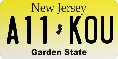 NJ license plate A11KOU