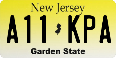 NJ license plate A11KPA