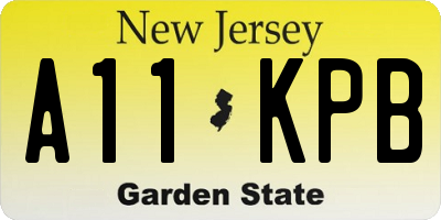 NJ license plate A11KPB