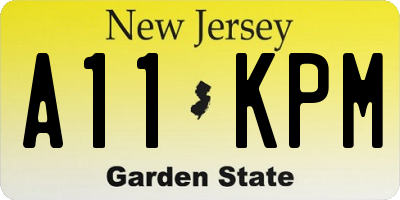 NJ license plate A11KPM