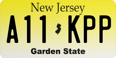 NJ license plate A11KPP
