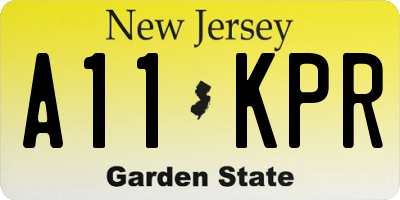 NJ license plate A11KPR