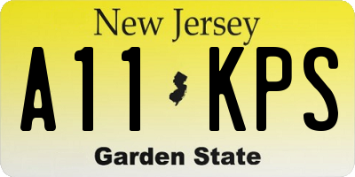 NJ license plate A11KPS