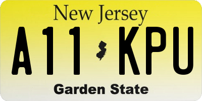 NJ license plate A11KPU
