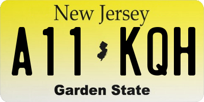 NJ license plate A11KQH