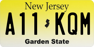 NJ license plate A11KQM