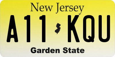 NJ license plate A11KQU