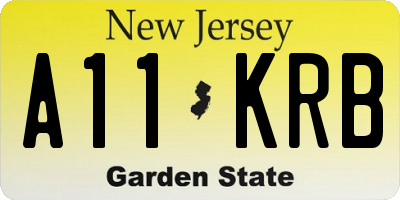 NJ license plate A11KRB