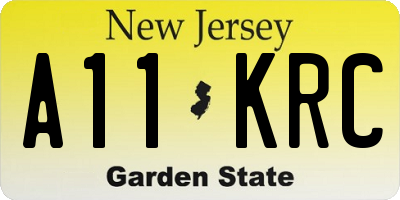 NJ license plate A11KRC