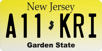 NJ license plate A11KRI