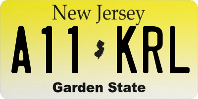 NJ license plate A11KRL