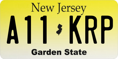 NJ license plate A11KRP