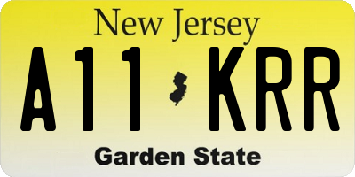 NJ license plate A11KRR