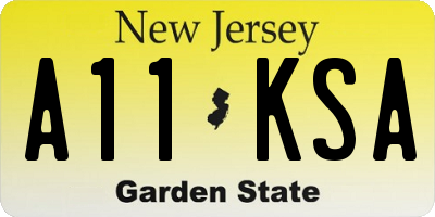 NJ license plate A11KSA