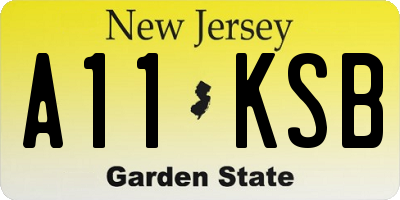 NJ license plate A11KSB