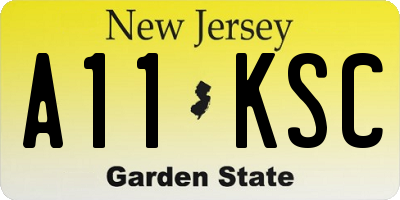 NJ license plate A11KSC