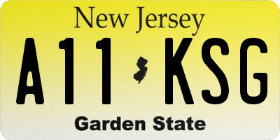 NJ license plate A11KSG