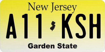 NJ license plate A11KSH