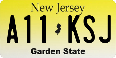 NJ license plate A11KSJ
