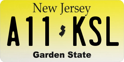 NJ license plate A11KSL