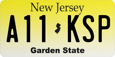 NJ license plate A11KSP