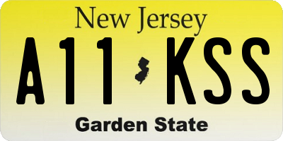 NJ license plate A11KSS