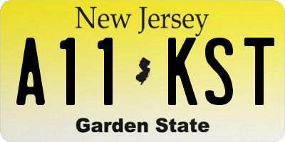 NJ license plate A11KST