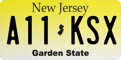 NJ license plate A11KSX