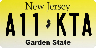 NJ license plate A11KTA