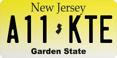 NJ license plate A11KTE