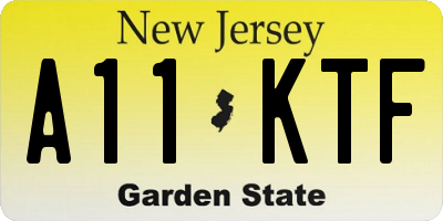 NJ license plate A11KTF