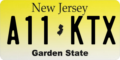 NJ license plate A11KTX