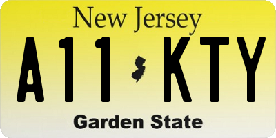 NJ license plate A11KTY