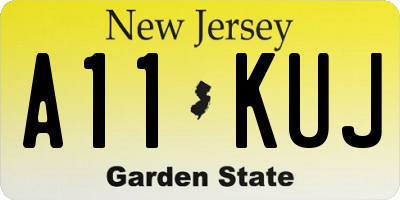 NJ license plate A11KUJ