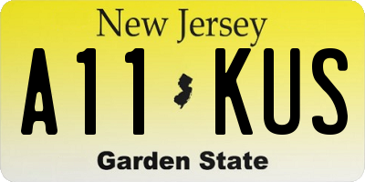 NJ license plate A11KUS