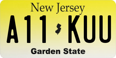 NJ license plate A11KUU