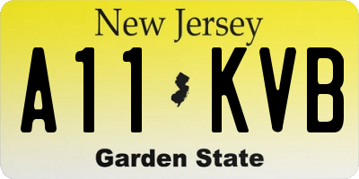 NJ license plate A11KVB