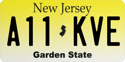 NJ license plate A11KVE