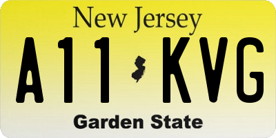 NJ license plate A11KVG