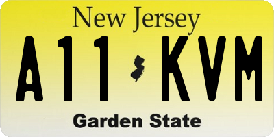NJ license plate A11KVM