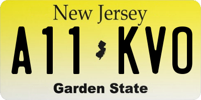 NJ license plate A11KVO