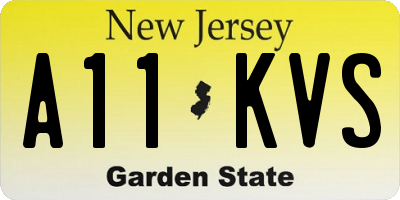 NJ license plate A11KVS