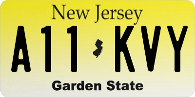 NJ license plate A11KVY