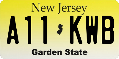 NJ license plate A11KWB