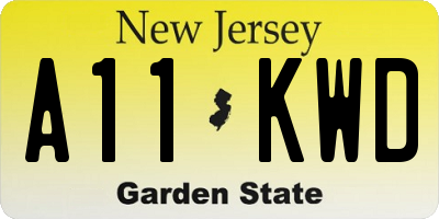 NJ license plate A11KWD